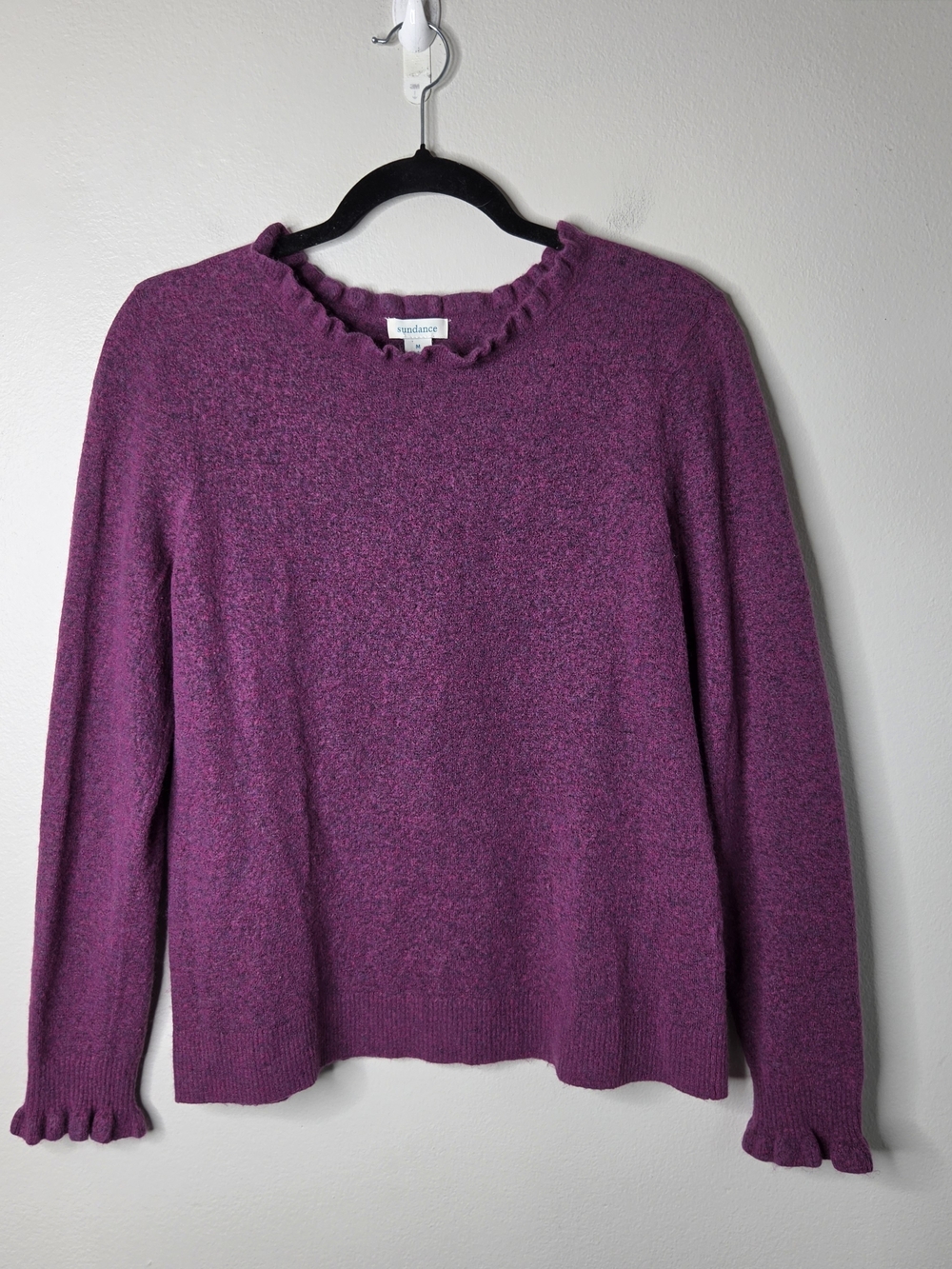 Sundance Wool/Cashmere Blend Ruffled Detailes Sweater